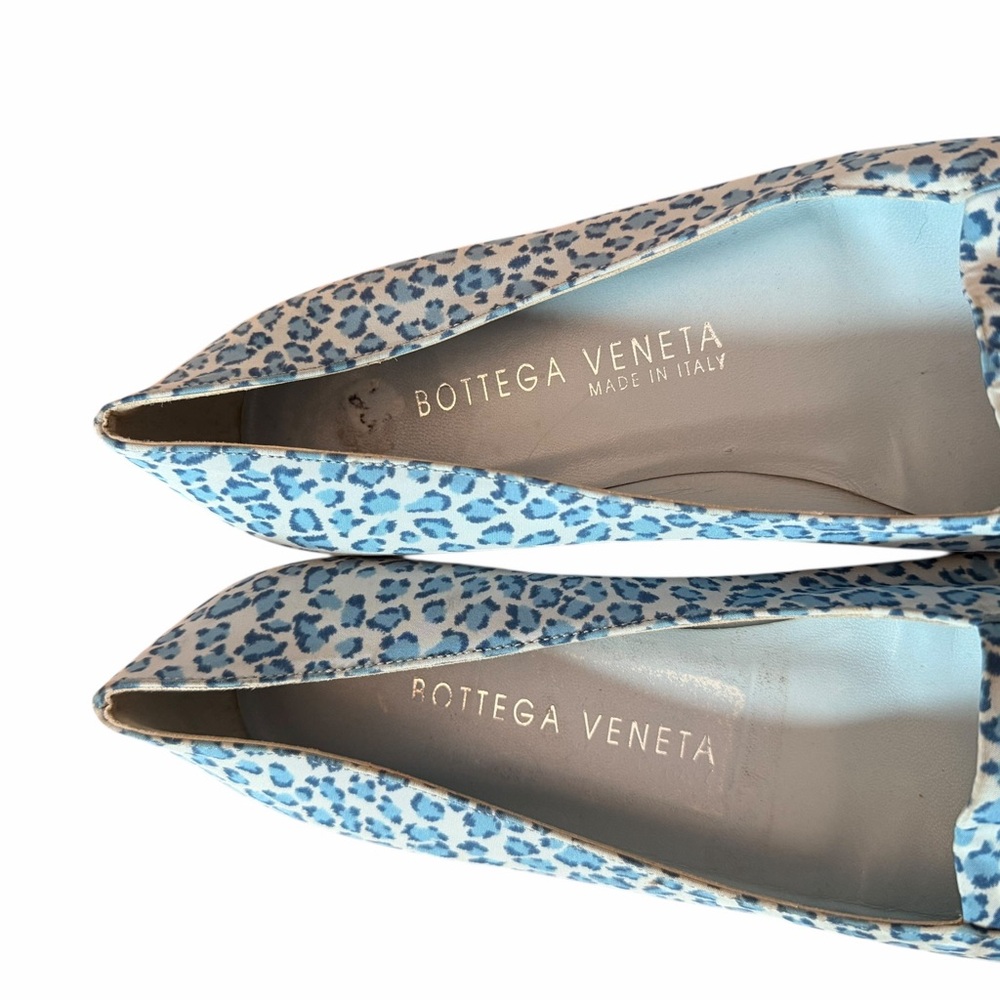Bottega Veneta Made in Italy Blue Leopard Fabric Slip On Loafers Women’s Sz 8 - Picture 4 of 13